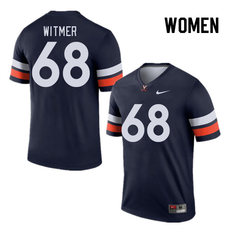 Women #68 Jack Witmer Virginia Cavaliers College Football Jerseys Stitched Sale-Navy - Click Image to Close